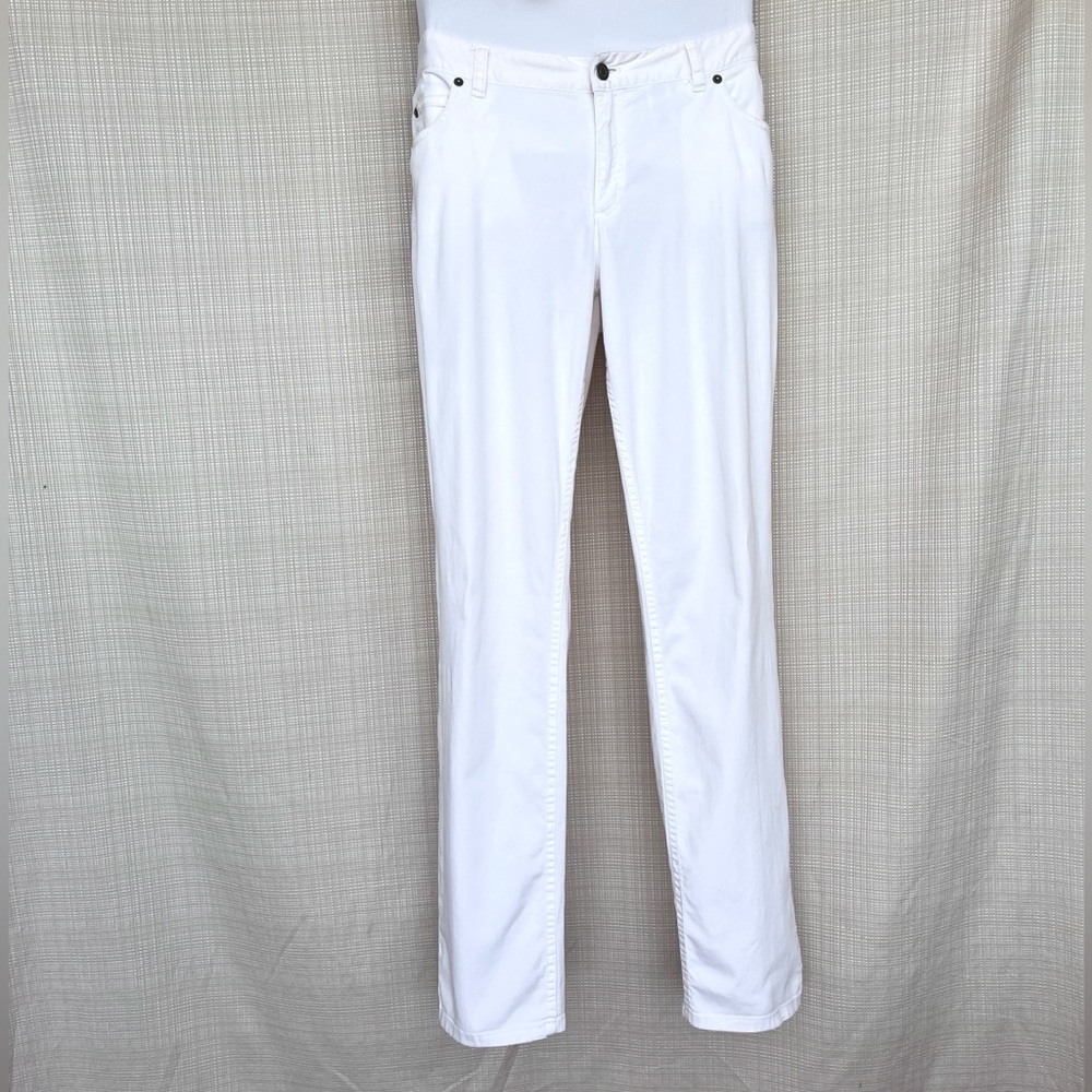 Michael Kors Mid-Oughts White Denim Mom Jeans Straight Leg Mid Waist Stretch